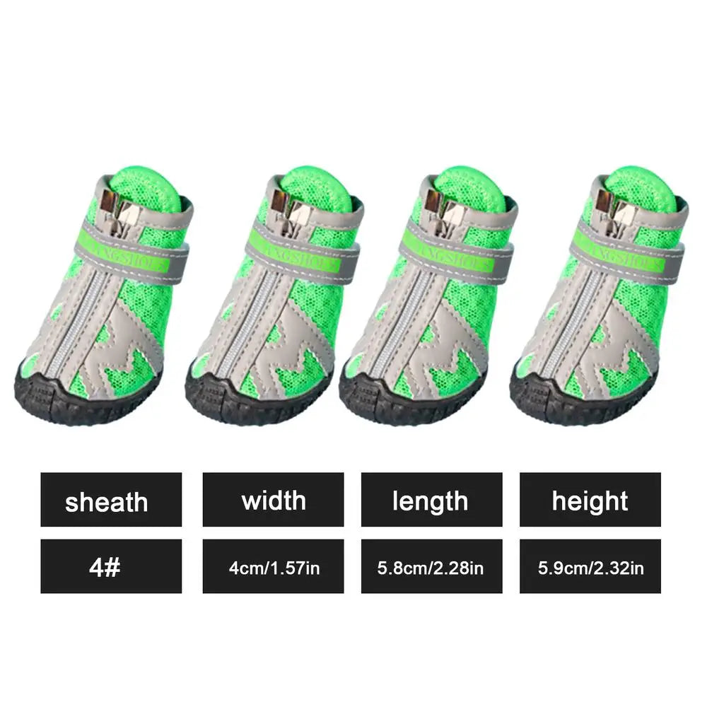 4PCS Dog Boots Dog Boots Paw Protector 5 Sizes Dog Boots With Rugged Rubber Sole Breathable Dog Boots Anti-slip For Summer