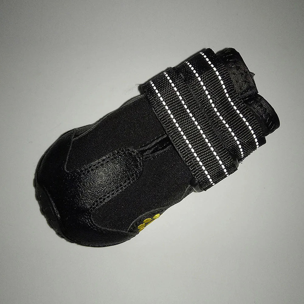 4pcs/set Pet Dog Shoes Reflective Waterproof Dog Boots Warm Snow Rain Pet Booties Anti-slip Socks Footwear For Medium Large Dogs