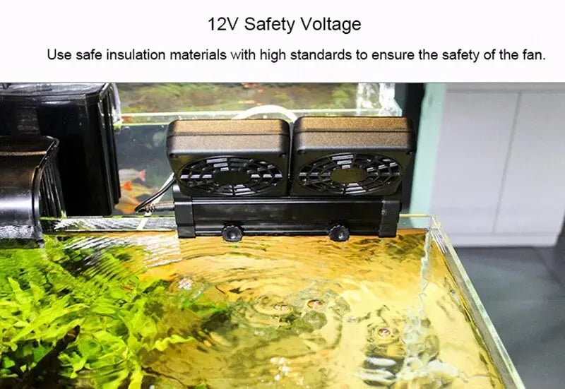 Aquarium Fish Tank Cooling Fan System Chiller Control Reduce Water Temperature 1/2/3/4 Fan Set Cooler Aquarium cooling fans