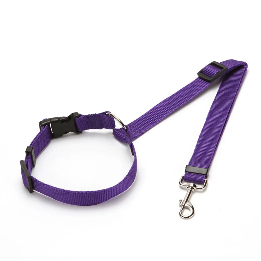 Dog Safety Seat Belts Strap Car Headrest Restraint Adjustable Nylon Seatbelt for Dog Pet Cat Vehicle Seatbelt for Harness Collar