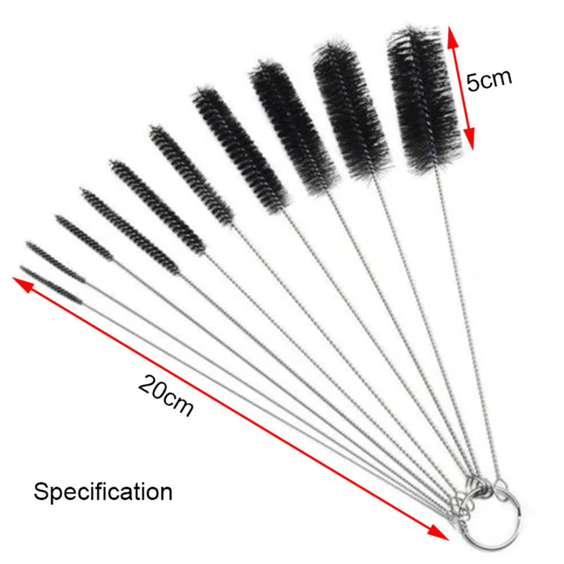 Aquarium Tube Pipe Cleaning Brush Stainless Steel Water Filter Air Tube Flexible Single End Hose Aquarium Accessories 10pcs/set
