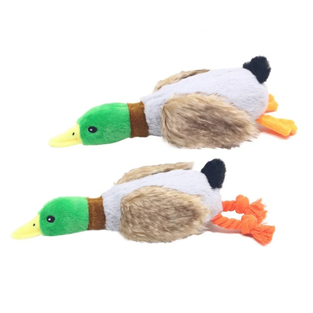 Durable Plush Duck Dog Toy for Aggressive Chewers Pet Mallard Duck Dog Toy Squeaky Plush Puppy Toy for Small Medium Large Dogs
