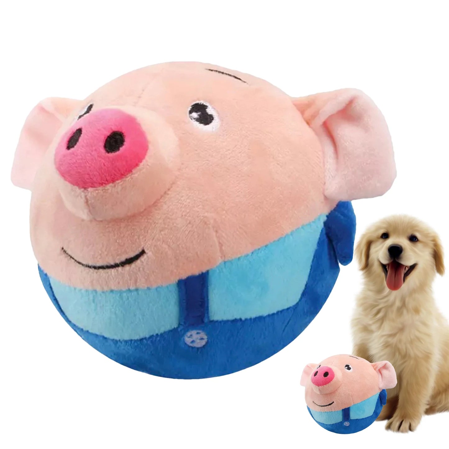 Active Moving Pet Plush Toy Plush Puppy Dog Toys That Move Auto Bounce Squeaky Pet Toy Dog Toys Soft Plush Pet Toy Cute Fun
