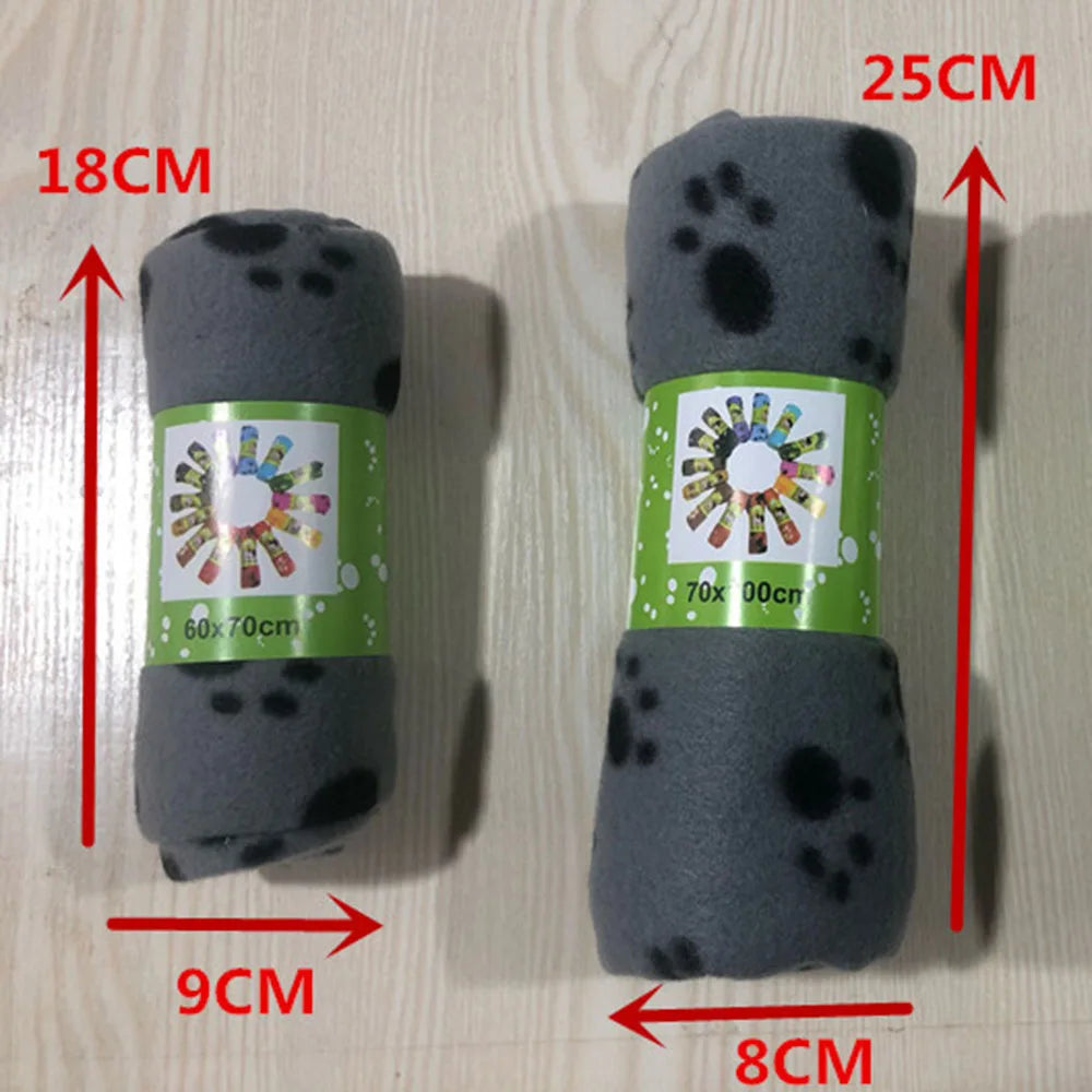 Pet Blanket Super Soft Dog Blanket with Cute Paw Print Warm Puppy Blanket Mat Bed Cover for Large Dogs Kitten Cat Small Animals