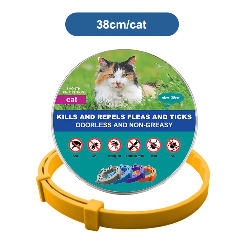 38cm 70cm Retractable Deworming Dog Cat Collar Pet Anti Flea Ticks Collar Repellent Mosquito Pet Collars for Cats Dogs Products