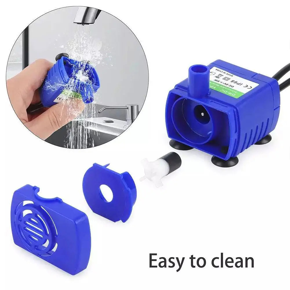 Silent AC Water Pump DC Power-off Water Pump Easy To Light Light Disassemble Pet Two-color Pump LED Fountain D9U9