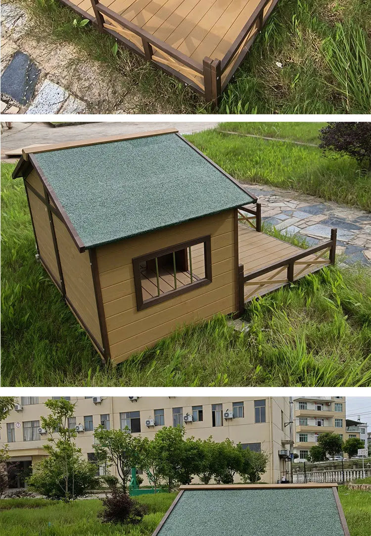 Solid wood dog house outdoor rainproof outdoor courtyard pet general   house large dog wooden dog cage wholesale