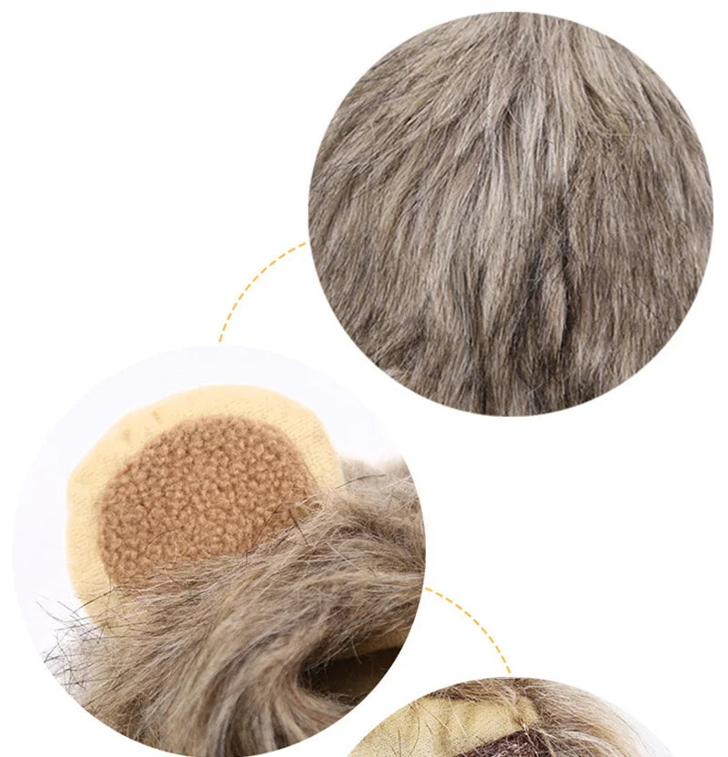 Lion Cattle Pattern Dog Costume Hat for Cat New Year Party Birthday Costume Pet Dogs Products Keep Warm Winter Puppy Accessories
