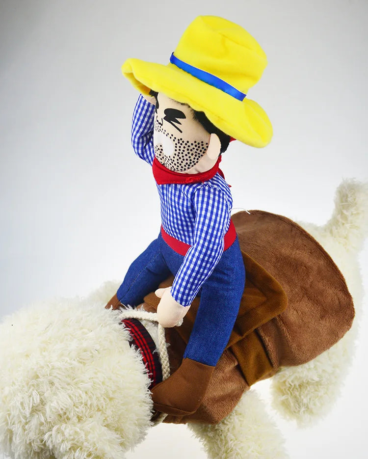 Pet Costume Dog Suit Cowboy Rider Style Dog Carrying Costume for Small Medium Large Dogs Halloween Clothes