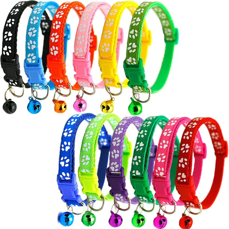 Heart Charm and Bell Cat Collar Safety Elastic Adjustable with Soft Velvet Material 8 Colors Pet Product Small Dog Collar
