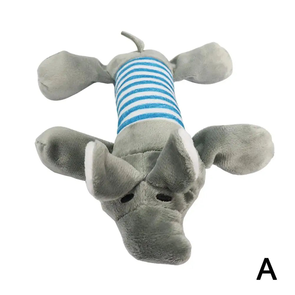 Pet Toys Cute Pet Chewing Teething Toys Cartoon Embroidery Bite-resistant Decompression Duck Pig Elephant Sounding Toys