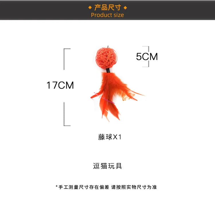 Cat Toy Cat Teaser Sticks Ring Cat Toys Rattan Ball Badminton Cat Cat Toys Cat Chewing Toys Funny Cat Stick Cat Cat Supplies