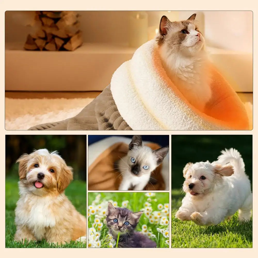 Cat Winter Sleeping Bag Thickened Warm Cat Snuggle Sack 360 Wrap Comfortable Cat Beds For Indoor Cats Washable Soft Plush House