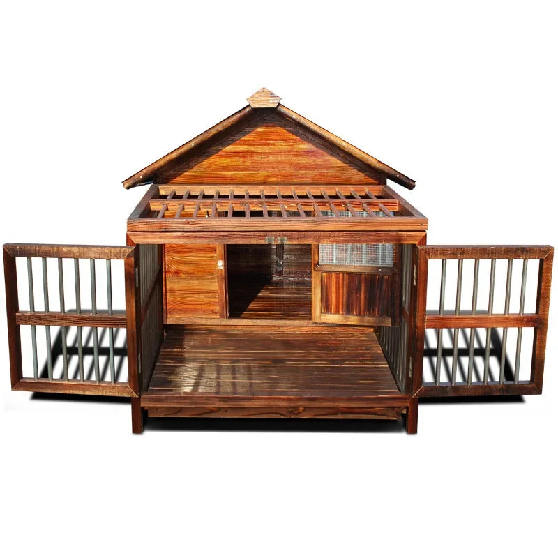4XL Pet Kennel Large Dog Summer Cooler All Seasons Universal Medium Dog Kennel Solid Wood Removal and Washing
