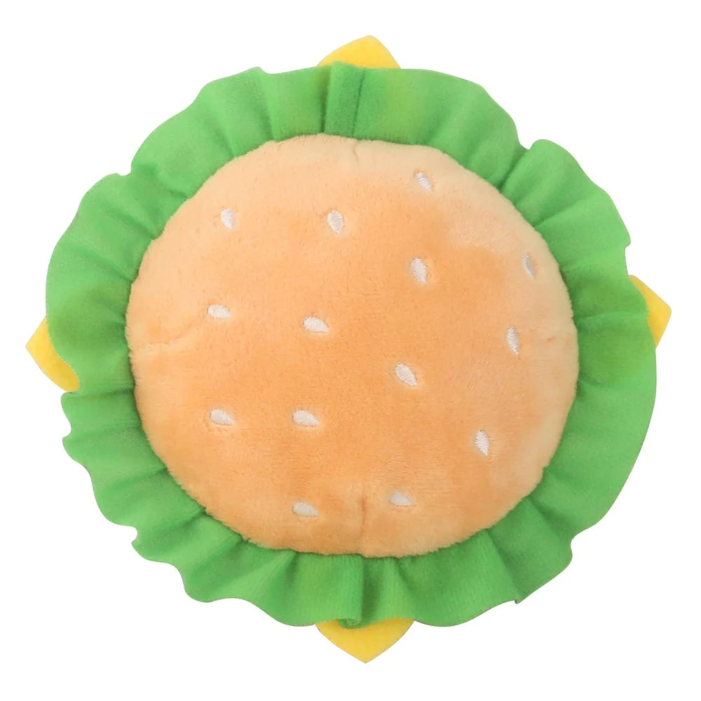 Dog Plush Toy Fast Food Pet Toys Plush Filled Burger Squeaking Dog Toys Fleece Squeak Toys
