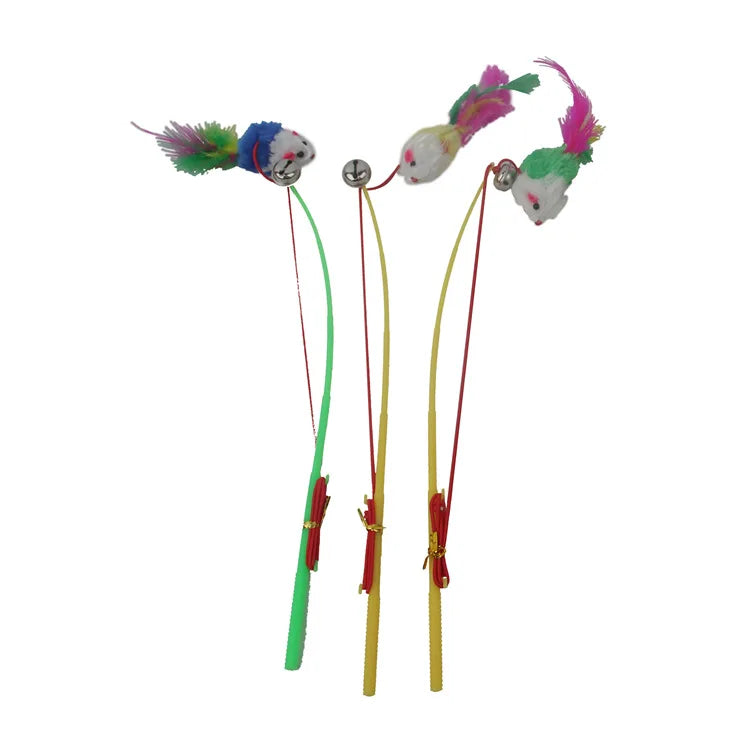 Cat Toy Cat Teaser Sticks Fishing Rod Mouse Funny Cat Stick Bell Funny Cat Toy Cat Interactive Cat Cat Supplies