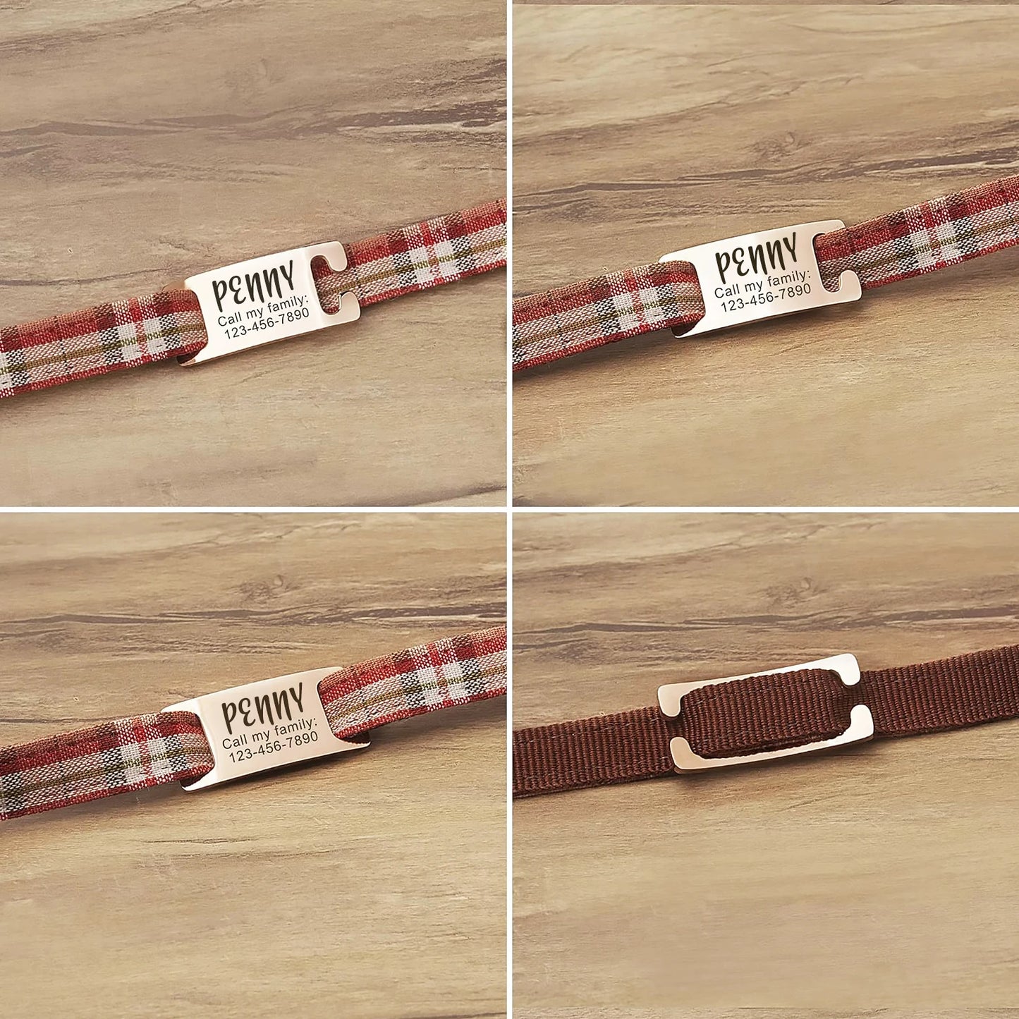 Personalized Dog and Cat Collar Tags, Slide-On Pet ID Tags, Silent, No Noise Tags Made of Stainless Steel, Custom Engraved
