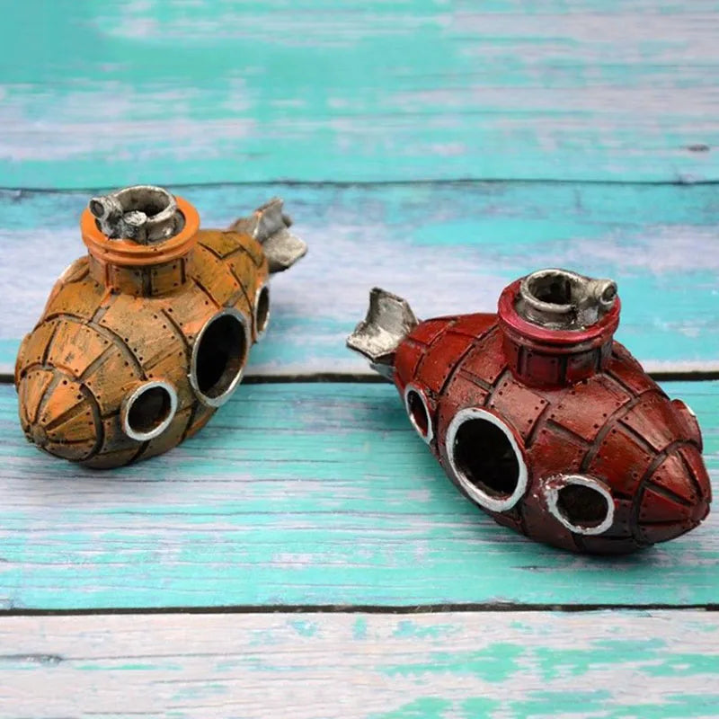 Artificial Aquarium Decoration Shelter Ornament Submarine Decor Resin Landscaping House for Fish Accessories for Aquarium Stuff