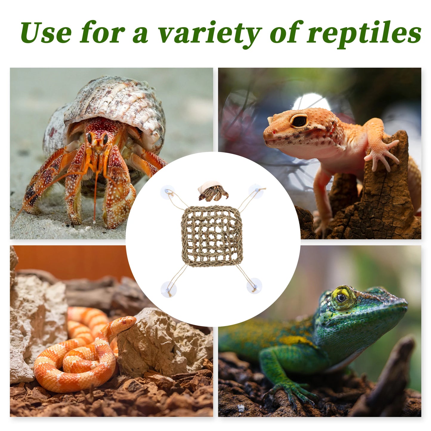 UXCELL Reptile Climbings Jute Ropes Hermit Climbing Rope Ladder Trapez With Suction Cup for Tank Terrarium Accessories