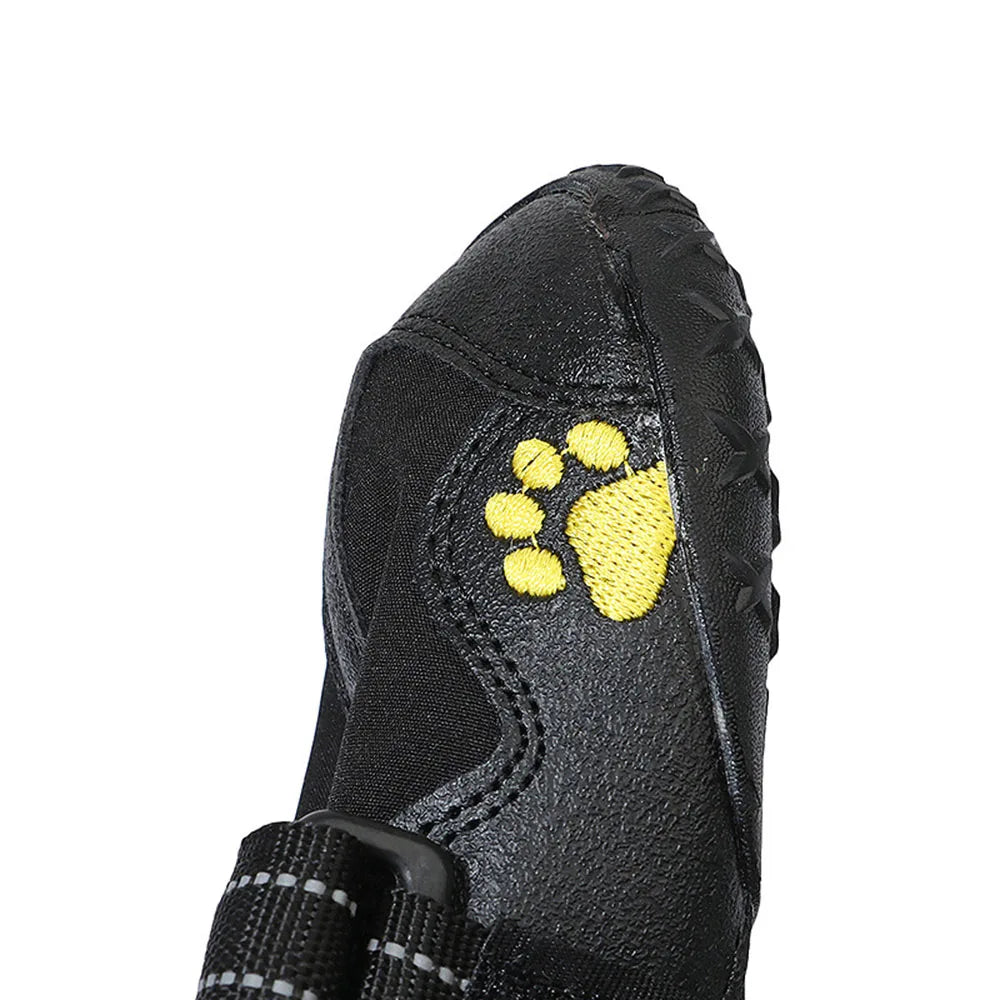 4pcs/set Pet Dog Shoes Reflective Waterproof Dog Boots Warm Snow Rain Pet Booties Anti-slip Socks Footwear For Medium Large Dogs