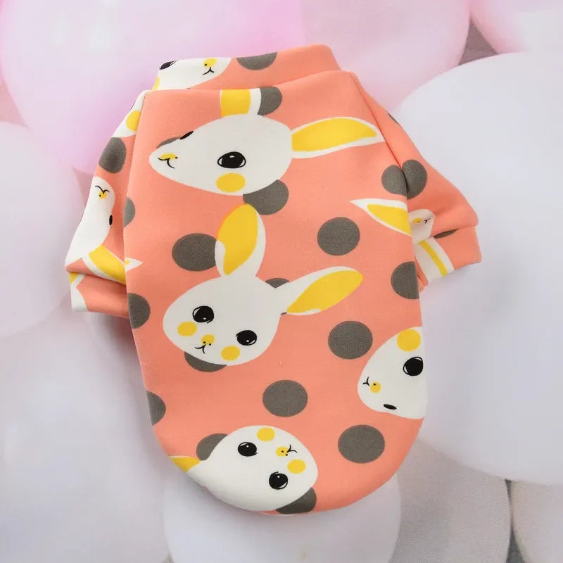 Pet Dog Costume Cute Printed Pet Coat Cotton Soft Pullover Dog Shirt Jacket Sweatshirt Hoodie Cat Clothes Suit Sweater Outfit