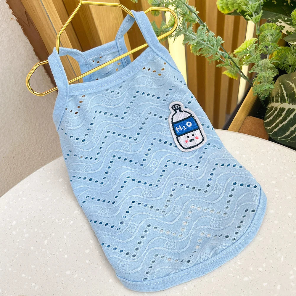Spring and summer small dog clothing minimalist suspender thin breathable small and medium-sized dog pet cat clothing supplies