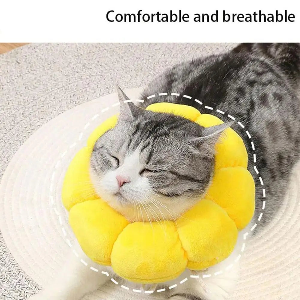 3 Sizes Adjustable Sunflower Elizabeth For Pet Cat Anti-bite Recovery Collar For Dog Cat Sterilization Anti Lick Head K1F9