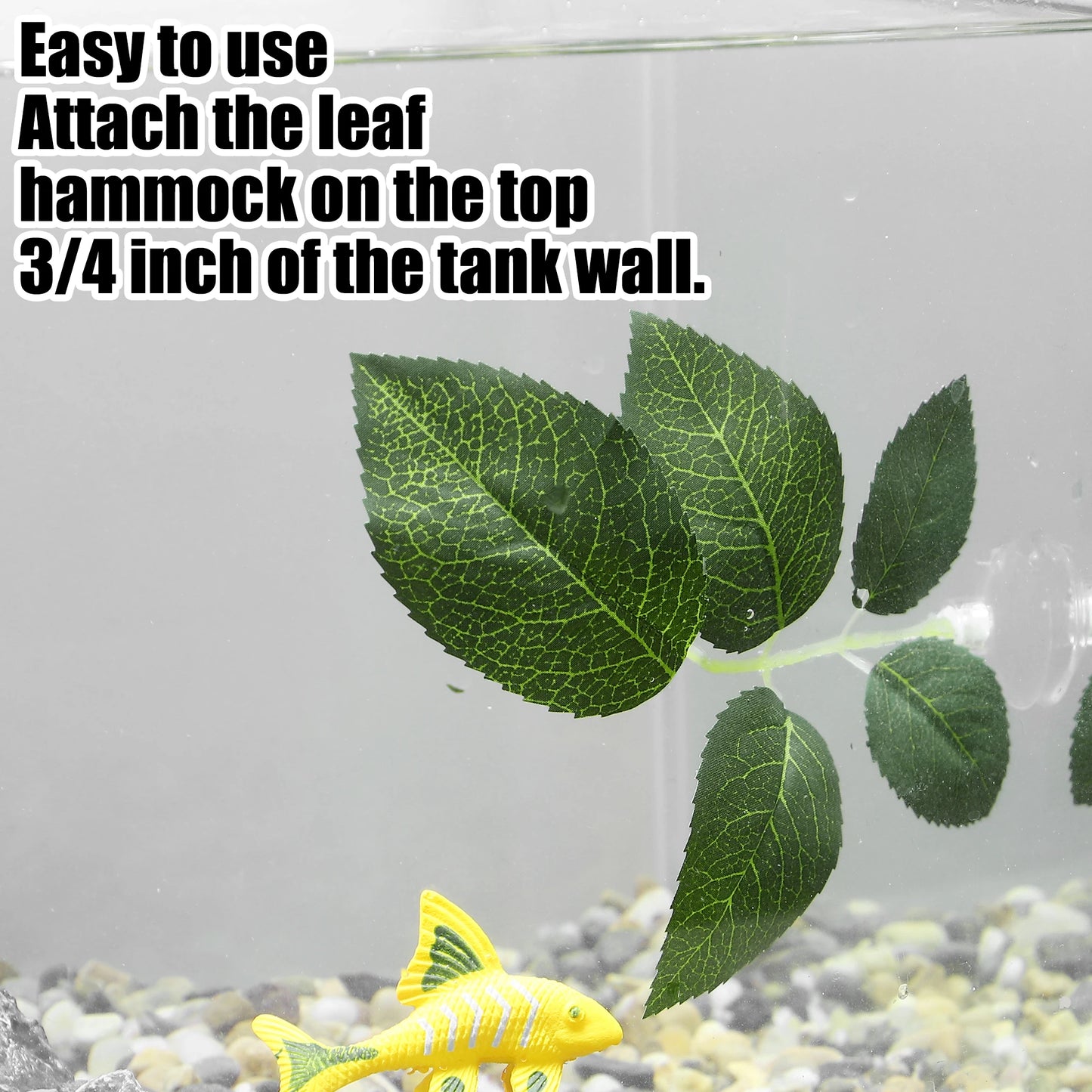 UXCELL 2/4 Pcs Aquarium Artificial Plastic Plants Betta Fish Leaf Pad with Suction Cup Betta Bed Leaf Hammock Resting Hide Decor
