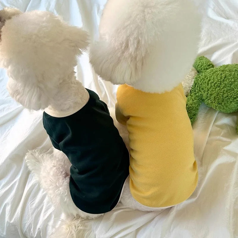 Thin Autumn Winter Fleece Dog Hoodies Pet Dog Vest Fashion Dog Warm Clothes Chihuahua French Bulldog Bichon Supplies Dog Costume
