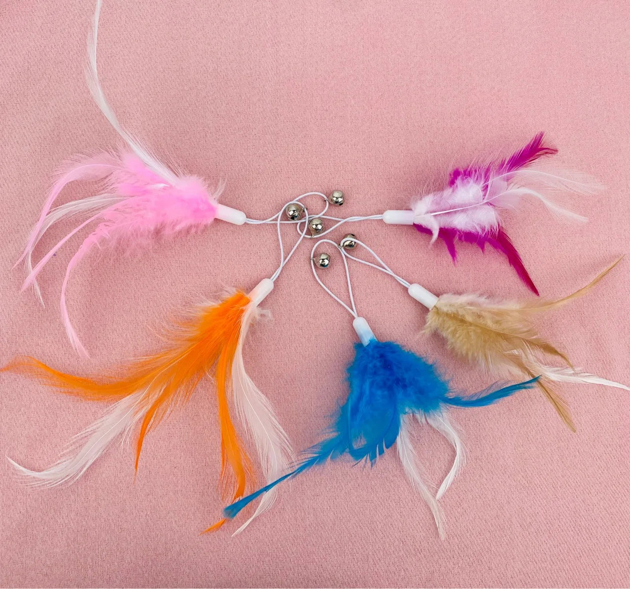 Cat Toy Cat Teaser Sticks Xiaoqing New Macaron Color Replacement Head Cat Stick Pendant Cat Toy Cat Stick Pet Supplies