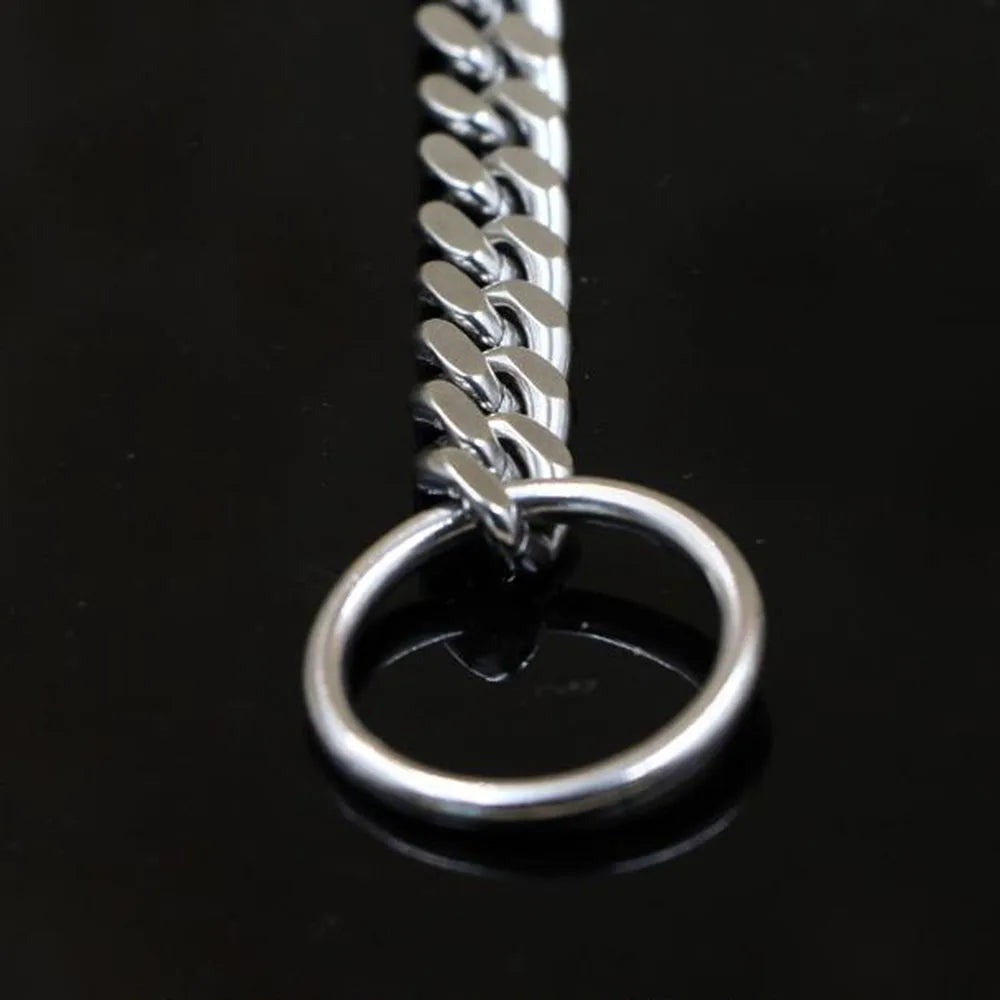 Dog Collar Slip Chains for Dogs Smooth Flat Stainless Steel Choke Chain Collar for Training Small Medium Large Dogs Pet Products