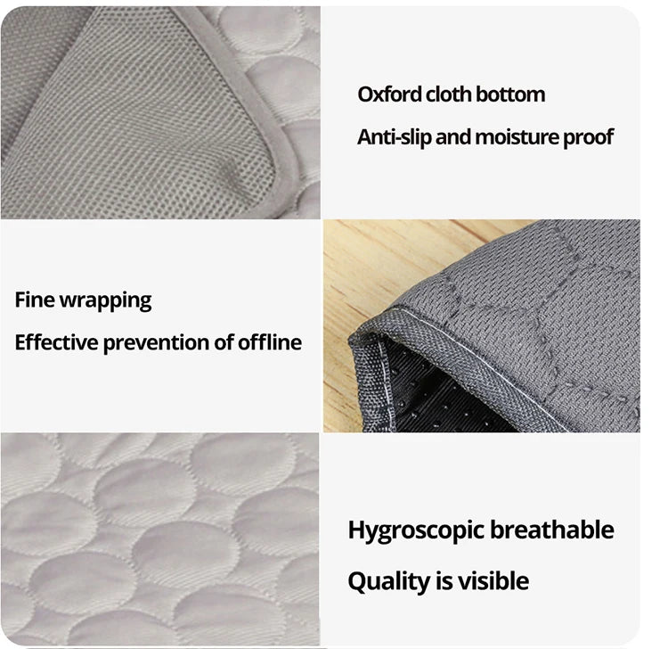 1pc Puppy Grey Ice Silk Cooling Pad Summer Cool Breathable Cooling Washable Reusable Bite Resistance Small Pet Cat Sleeping Pad