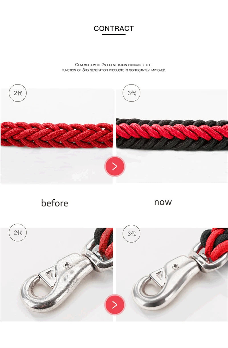 Durable Nylon Dog Collar Leash Set Traction Rope Medium Big Dog Walking Accessories Labrador Husky P-Chain Travel Pet Products