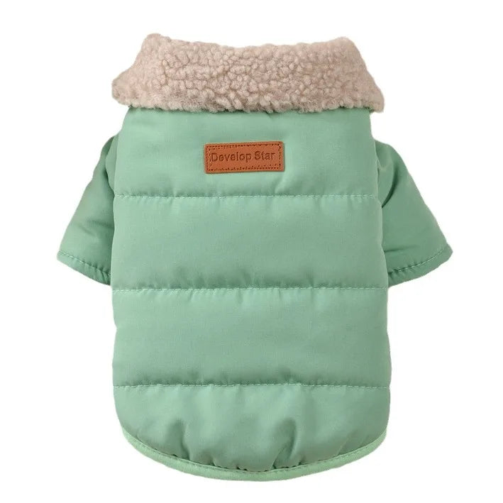 Dog Winter Coat 2024 New Dog Clothes for Small Medium Dogs, Thicken Warm Fleece Collar Dog Down Jacket for Cold Weather Apparel
