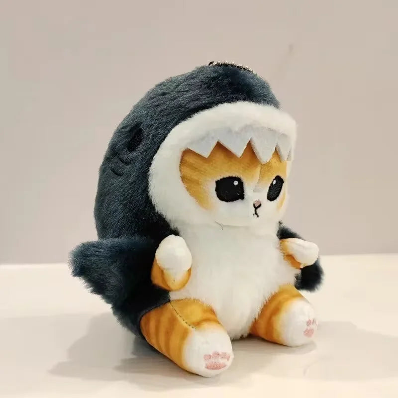12CM Cute Shark Cat Plush Doll Pendant Beautiful Room And Car Shrimp Cat Decoration Pendant Opening Holiday Boys and Girls Gift