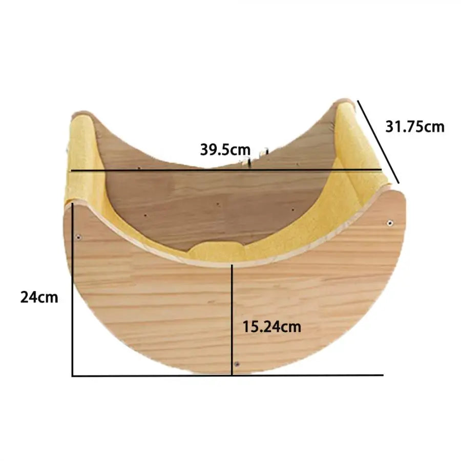 Cat Wall Mounted Solid Wooden Furniture Climbing Ladder and Cat Hammock with Scratching Post for Activity Indoor Cats Perches