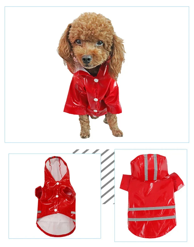Dog Coat Waterproof PU Dog Raincoat for Small Dogs Cats Reflective Puppy Raincape Chihuahua Yorkies Pet Poncho dog raincoat