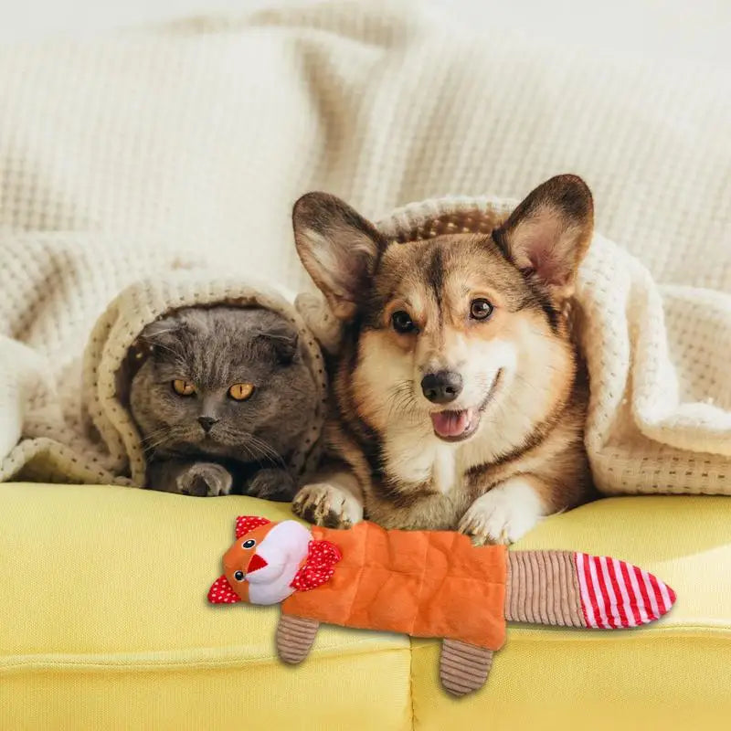 Stuffless Squeaky Dog Toys Interactive Plush Puppy Chew Toys With Squeakers Crinkle Interactive Toy No Stuffing With Squeakers