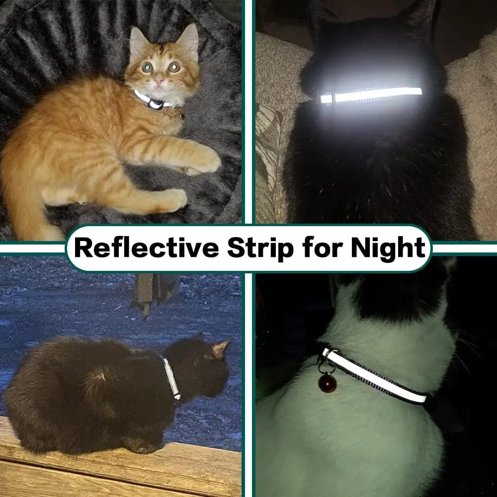 Airtag Cat Collar with Bell and Safety Buckle, Reflective Breakaway Collar with Airtag Holder for Cats Small Dogs Kitten Puppy
