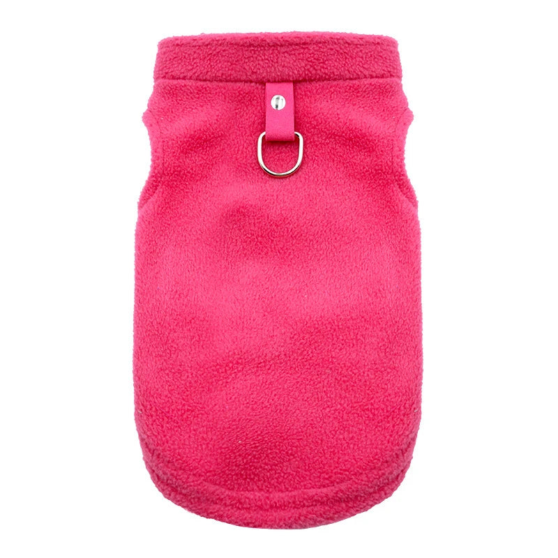Autumn Fleece Pet Dog Clothes Solid Color Harness Outfits Walking Warm Vest for Small Medium Puppy Plaid Chihuahua Cat Jackets