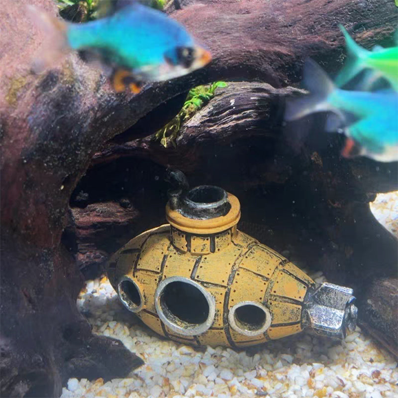 Artificial Aquarium Decoration Shelter Ornament Submarine Decor Resin Landscaping House for Fish Accessories for Aquarium Stuff