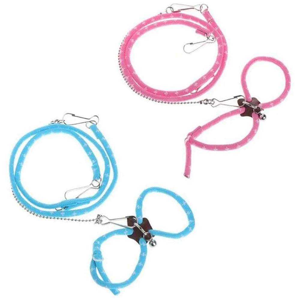 Adjustable Hamster Harness with Anti Lost Bite Resistance Leash for Gerbil Rat Mouse Ferret Walking Leads Small Animals Products