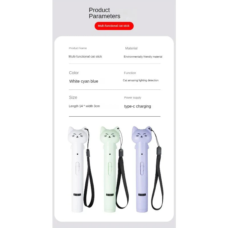 USB Charging Laser Cat Teasing Stick Infrared Laser Light Pattern Projection Cat Toy Pet Supplies Cat Teasing Pen cat toys