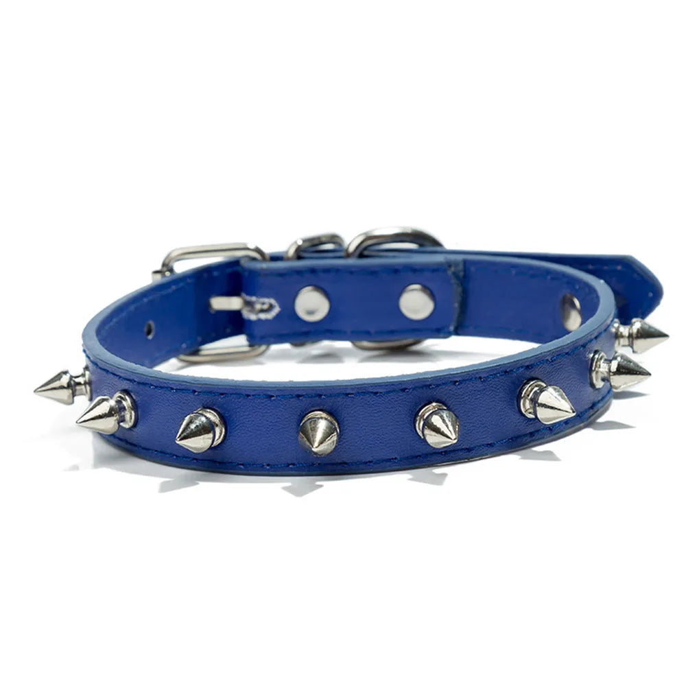 Anti-Bite Dog Collar Spiked Studded Pet Dog Collar PU Leather For Small Dogs Sport Bulldog Pug Puppy Dog Collar Cat Dog Supplies
