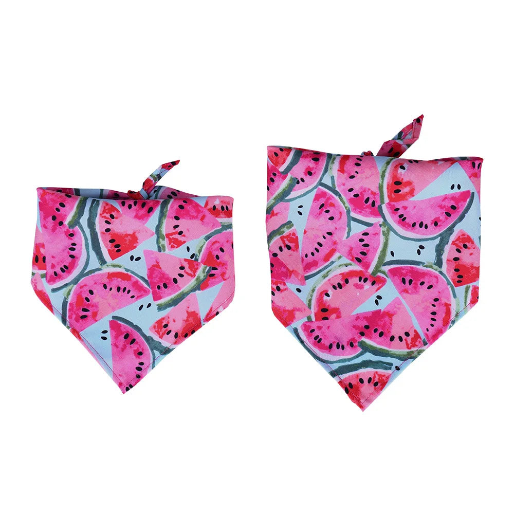 Cartoon Food Print Triangle Dog Collar Bandana Polyester Fade Resistant Pet Accessories Neck Scarf Small Dog Pet Supplies New