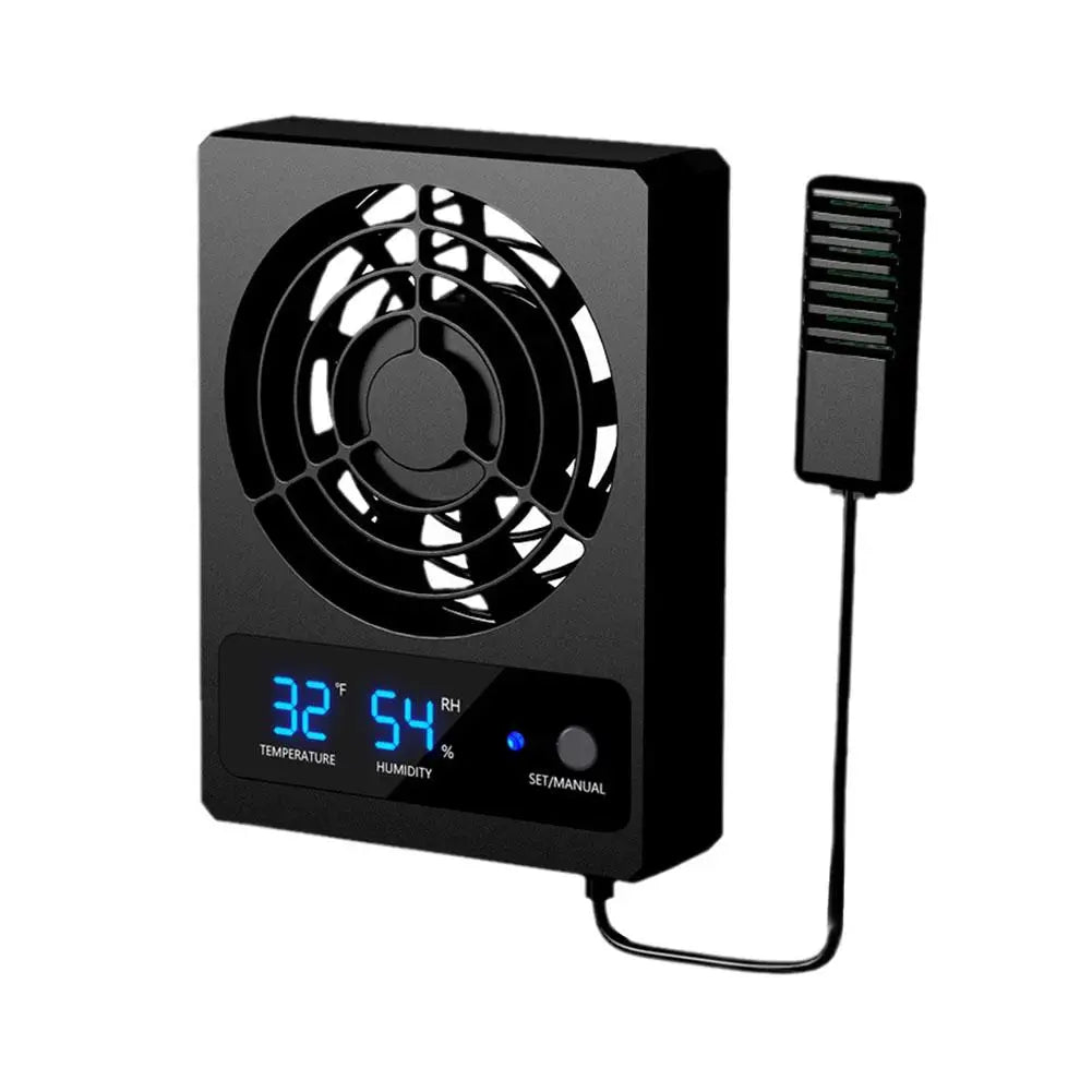 Smart Cooling Fan For Reptile Tank With LED Display Ventilation Fan For Reptile Enclosure Dehumidifier For Rainforest Terra X2J2