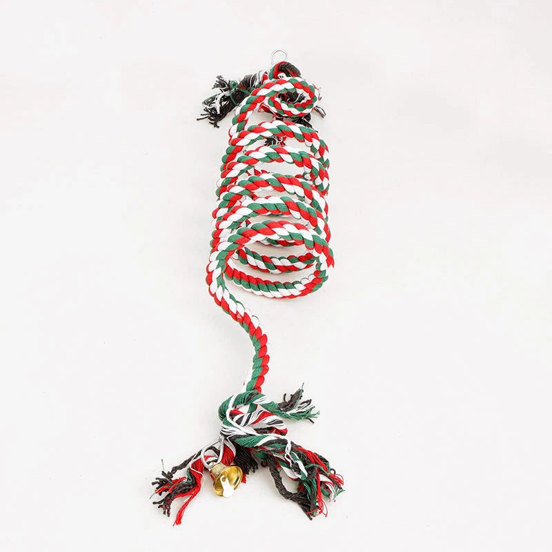 50/100/150/200cmParrot Bird Standing Toys Cotton Rope Colorful Toy Chew Perches for Bird Cage Standing Woven Rope Bird Accessory