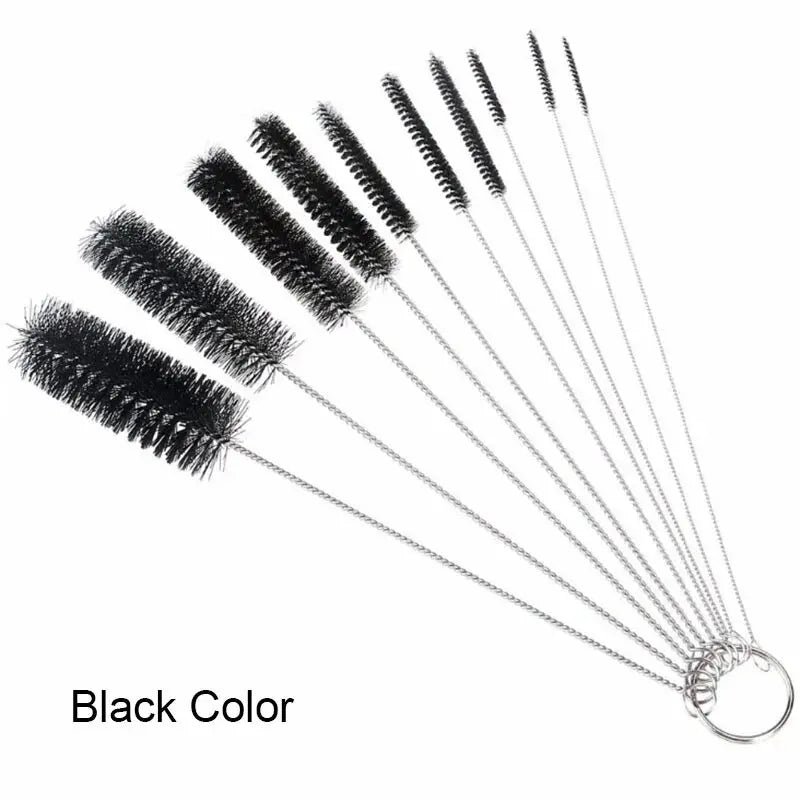 10pcs/set Aquarium Tube Pipe Cleaning Brush Stainless Steel Water Filter Air Tube Flexible Single End Hose Aquarium Accessories