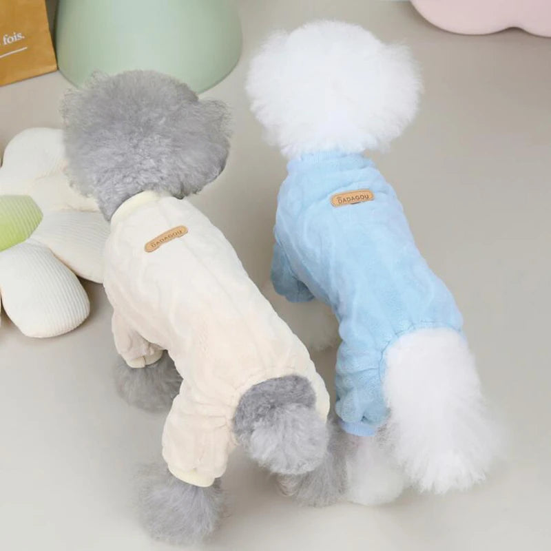 Luxury Fashion Thermal Fleece Dog Pajamas Onesie Winter Puppy Jumpsuit Poodle Chihuahua Yorkie Boy Dog Clothes for Small Dogs