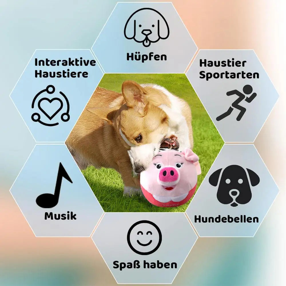 Active Moving Pet Plush Toy Plush Puppy Dog Toys That Move Auto Bounce Squeaky Pet Toy Dog Toys Soft Plush Pet Toy Cute Fun